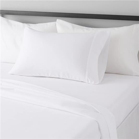 twin xl bed sheet set 3 piece microfiber soft deep pocket dorm bedding bright wh - Picture 1 of 7